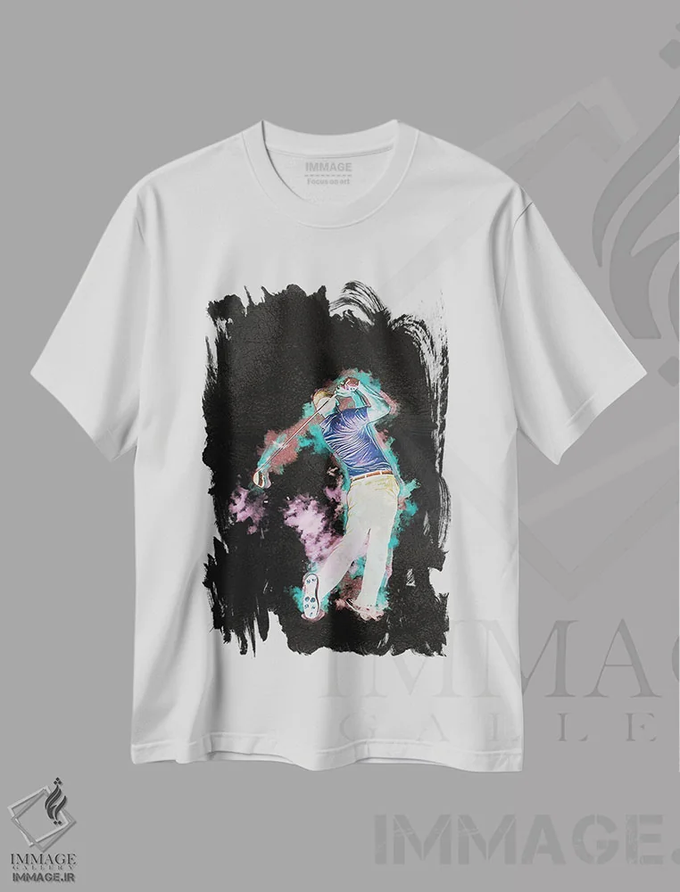تیشرت سفید طرح دار گلف، هنر دیجیتال اثر فانیتسا پترو | immage.ir