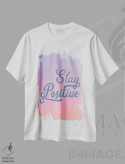 تیشرت سفید طرح دار مثبت بمان، تزئینی اثر فانیتسا پترو | فروشگاه ایماژ