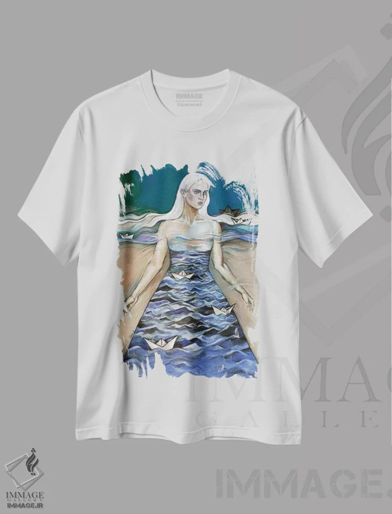 تیشرت سفید طرح دار فراواقعی، هنر فاخر معاصر اثر فانیتسا پترو | immage.ir