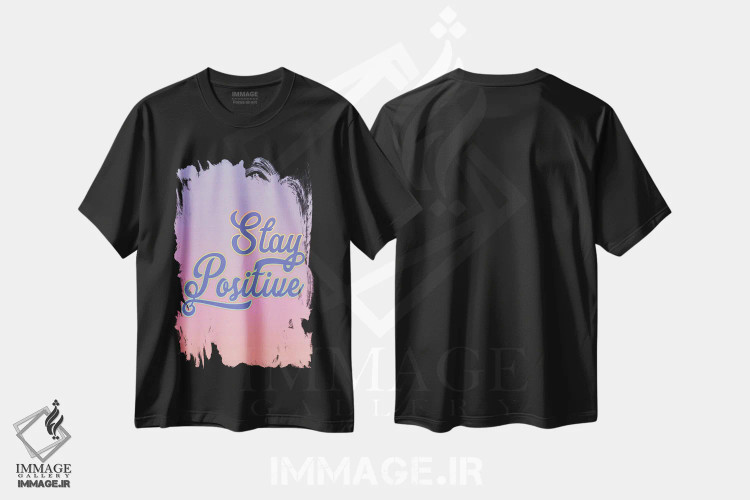 تیشرت مشکی طرح دار مثبت بمان، تزئینی اثر فانیتسا پترو | immage.ir
