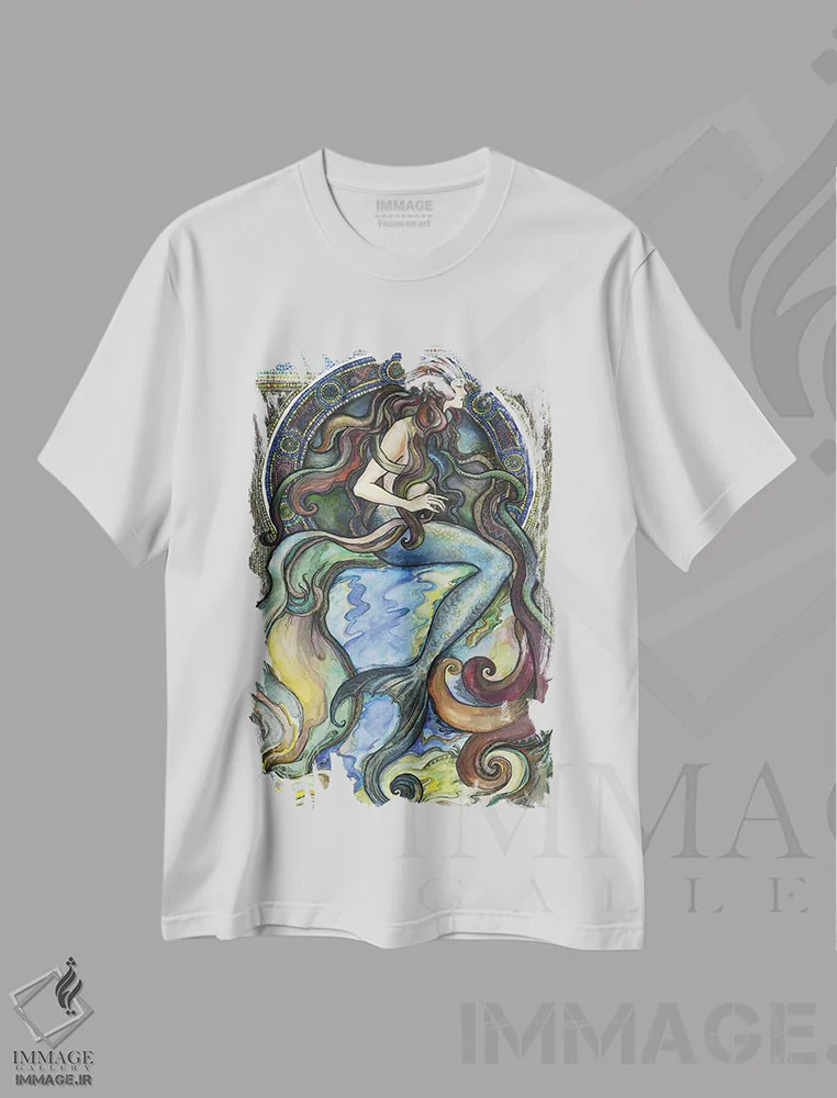 تیشرت سفید طرح دار زیر دریا، تزئینی اثر فانیتسا پترو | فروشگاه ایماژ