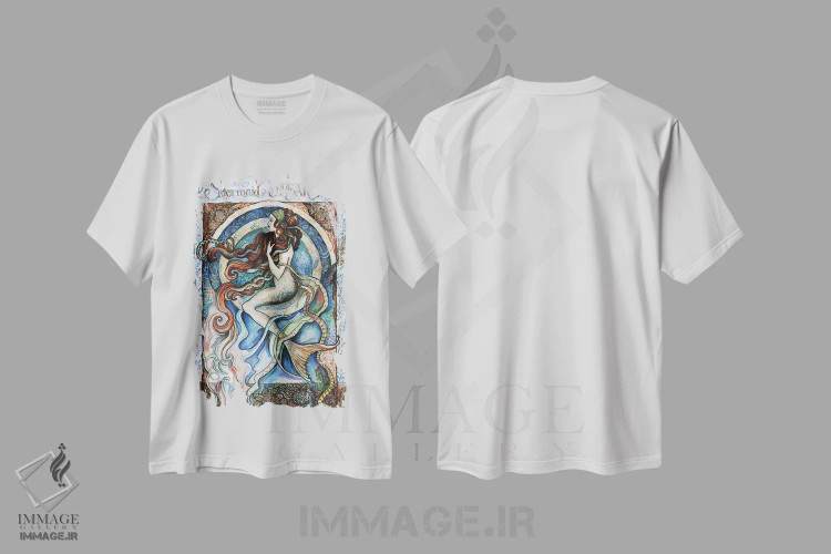 تیشرت سفید طرح دار رویای پری دریایی، تزئینی اثر فانیتسا پترو | فروشگاه ایماژ