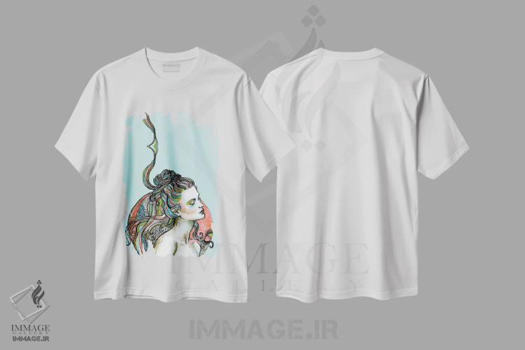 تیشرت سفید طرح دار رویای یک رقصنده، دست نقاشی و طراحی دستی اثر فانیتسا پترو | immage.ir