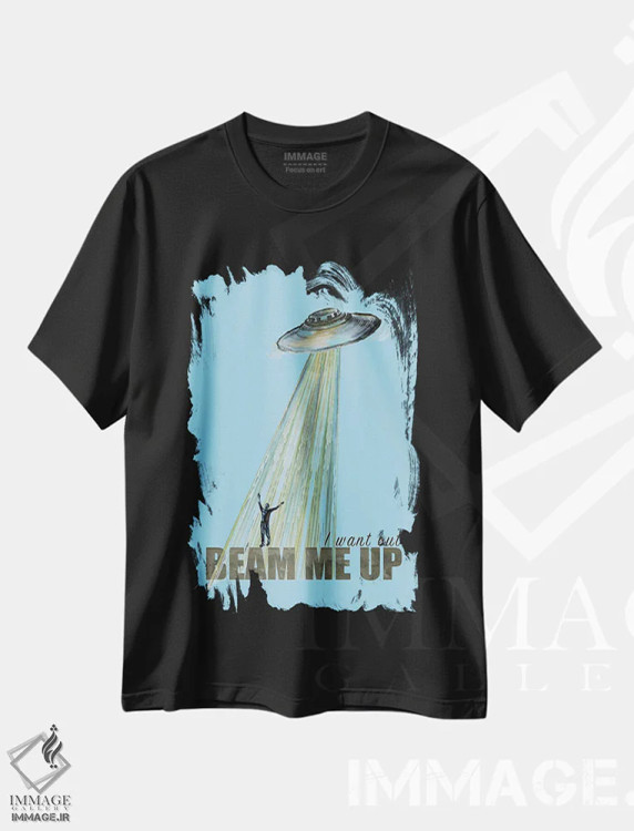 تیشرت مشکی طرح دار می خواهم فرار کنم، هنر دیجیتال اثر فانیتسا پترو | فروشگاه ایماژ