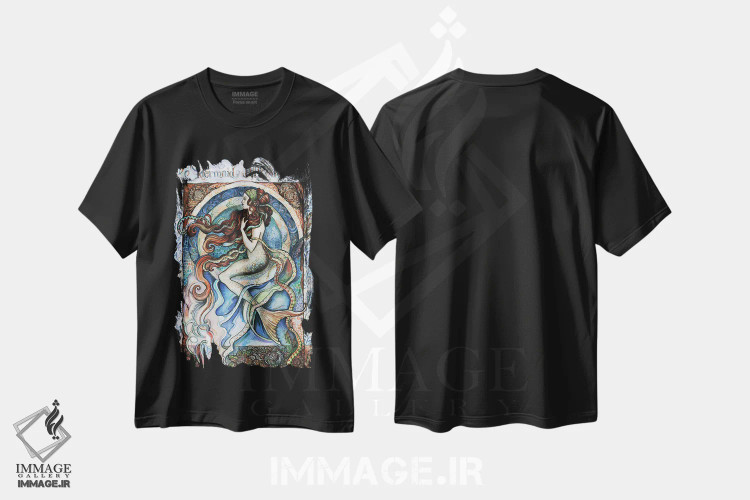 تیشرت مشکی طرح دار رویای پری دریایی، تزئینی اثر فانیتسا پترو | immage.ir