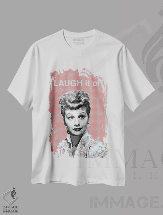تیشرت سفید طرح دار لوسیل بال: به شوخی بگیرش، هنر دیجیتال اثر فانیتسا پترو | فروشگاه ایماژ