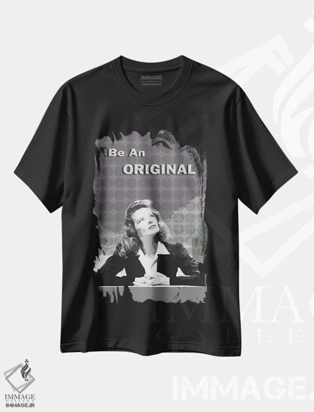 تیشرت مشکی طرح دار کاترین هپبورن: متفاوت باش، هنر دیجیتال اثر فانیتسا پترو | فروشگاه ایماژ