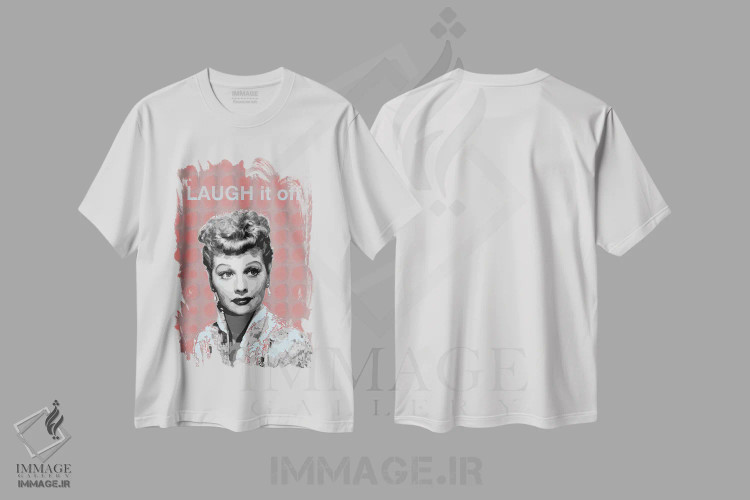 تیشرت سفید طرح دار لوسیل بال: به شوخی بگیرش، هنر دیجیتال اثر فانیتسا پترو | فروشگاه ایماژ