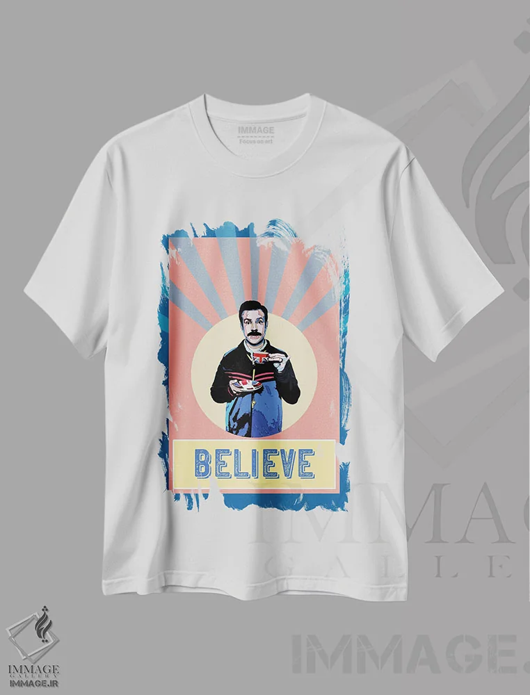 تیشرت سفید طرح دار ایمان بیاور، هنر دیجیتال اثر فانیتسا پترو | immage.ir