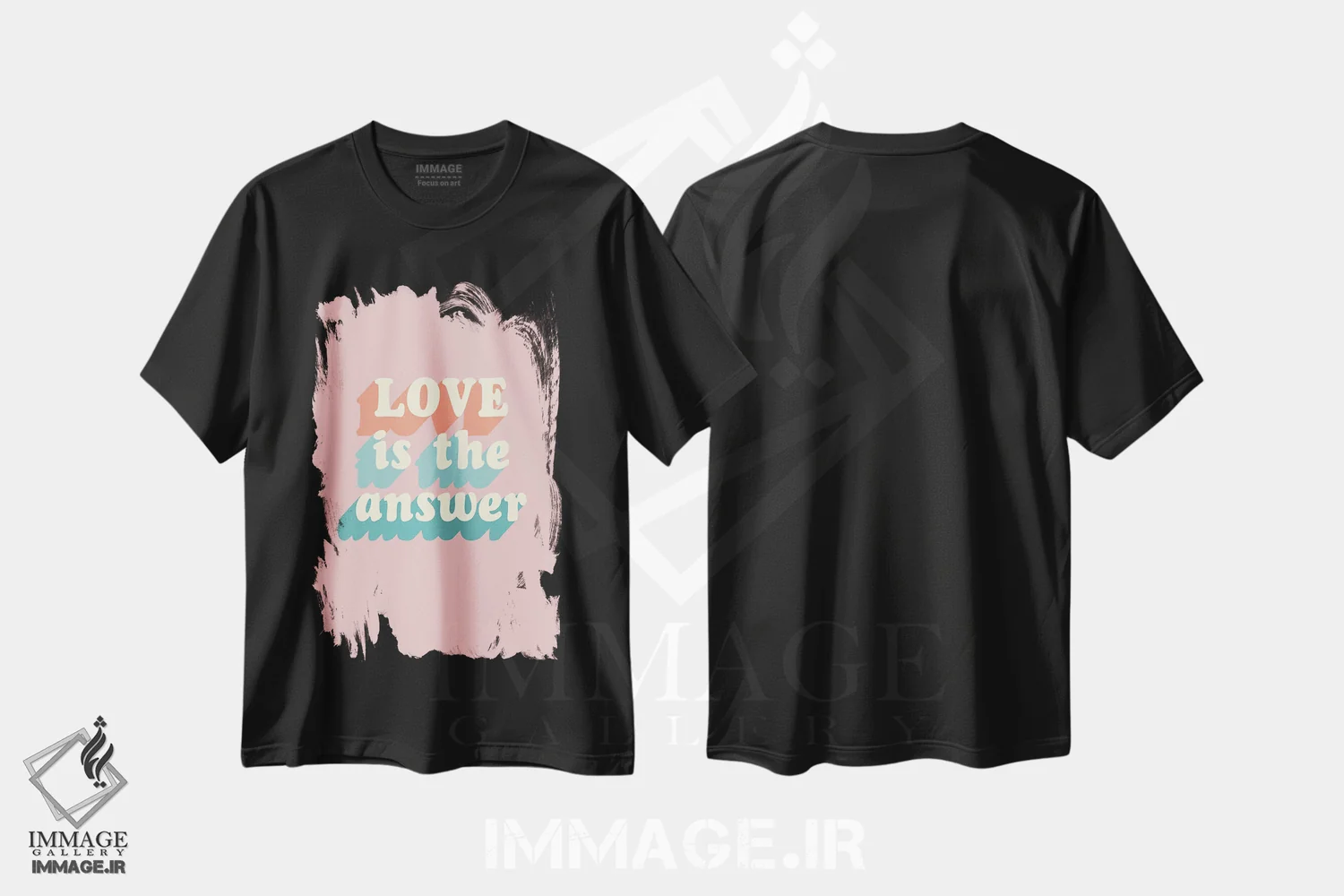 تیشرت مشکی طرح دار عشق پاسخ است، تزئینی اثر فانیتسا پترو | immage.ir