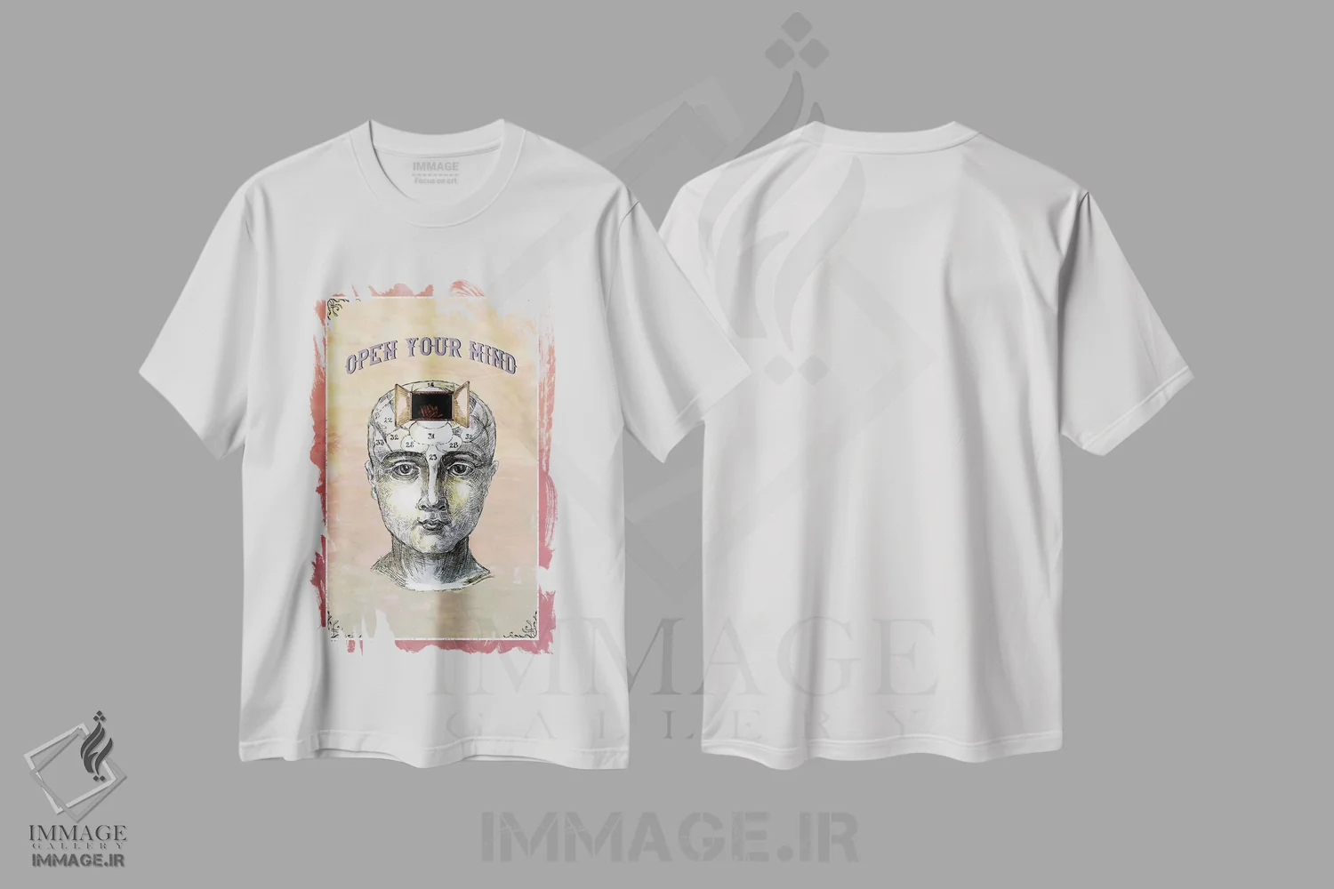 تیشرت سفید طرح دار ذهنت را باز کن، مدیوم اثر فانیتسا پترو | immage.ir