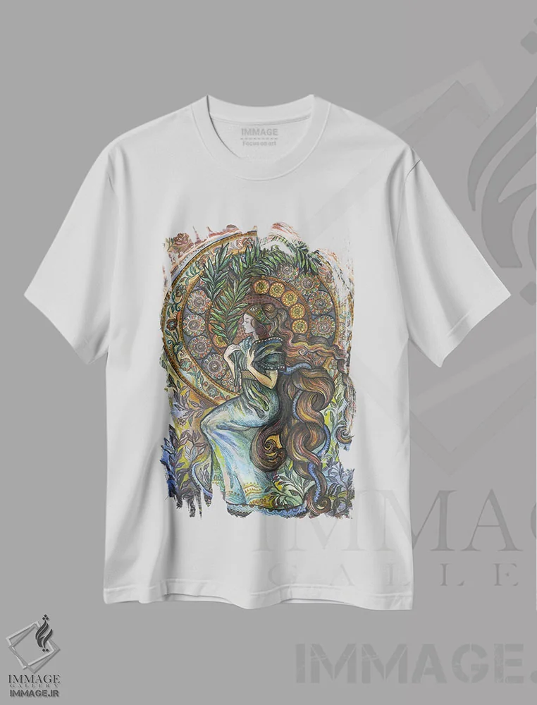 تیشرت سفید طرح دار زندگی با عینک خوش بینی ۱، تزئینی اثر فانیتسا پترو | immage.ir