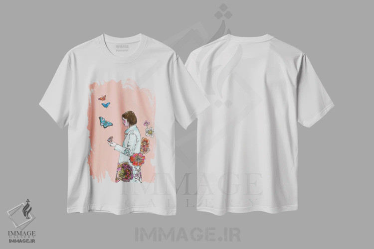 تیشرت سفید طرح دار پروانه ها و گل ها، دکور بوهمی اثر فانیتسا پترو | immage.ir