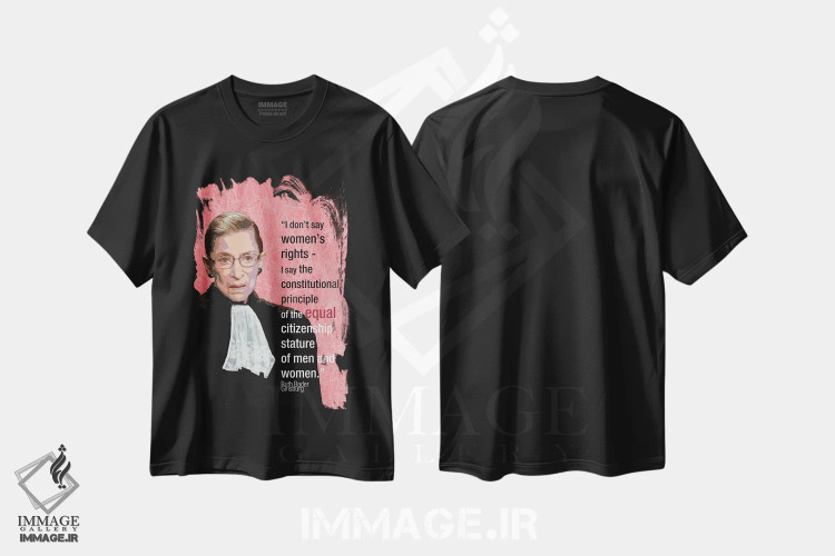 تیشرت مشکی طرح دار روث بیدر گینزبرگ، هنر دیجیتال اثر فانیتسا پترو | فروشگاه ایماژ