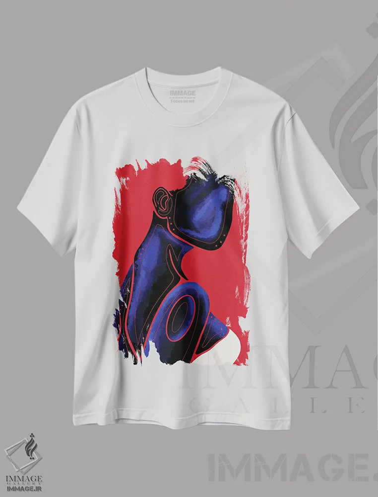 تیشرت سفید طرح دار یاقوت کبود، هنر آمریکایی آفریقایی تبار اثر نیدیا دراز | immage.ir