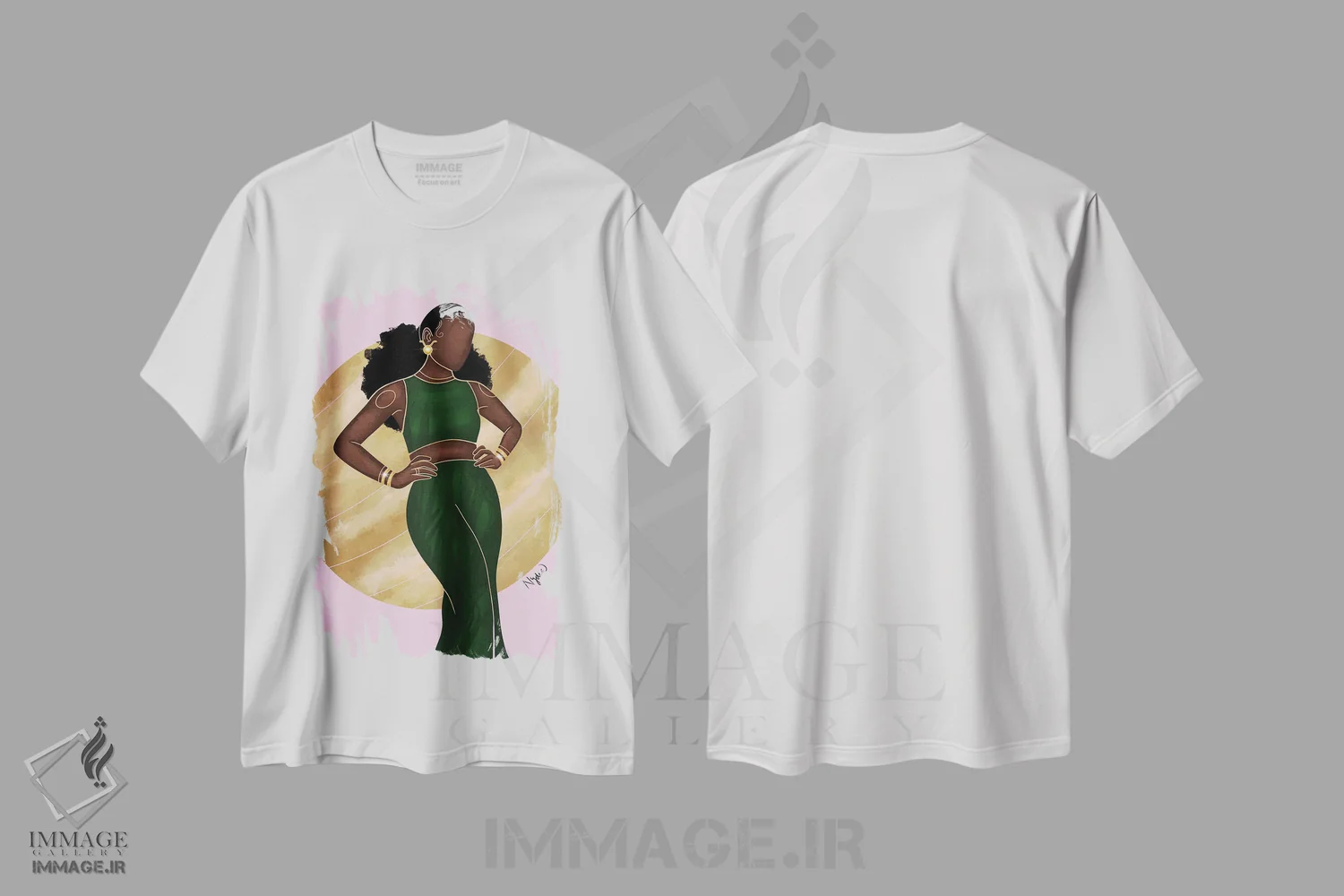 تیشرت سفید طرح دار برج ثور، هنر آمریکایی آفریقایی تبار اثر نیدیا دراز | immage.ir