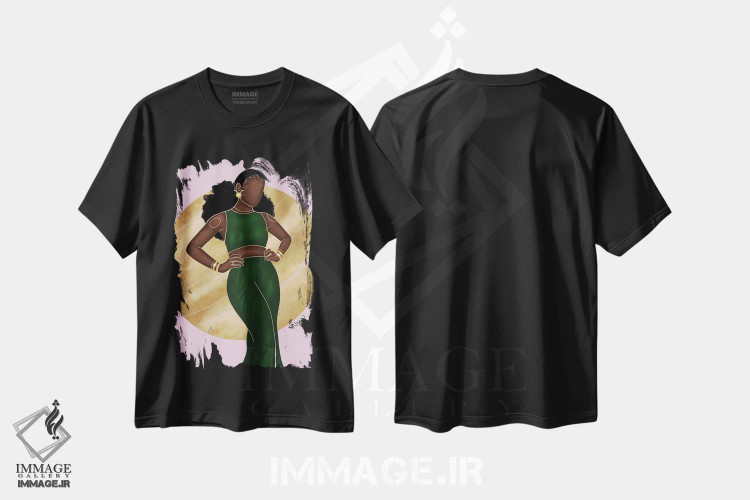 تیشرت مشکی طرح دار برج ثور، هنر آمریکایی آفریقایی تبار اثر نیدیا دراز | فروشگاه ایماژ