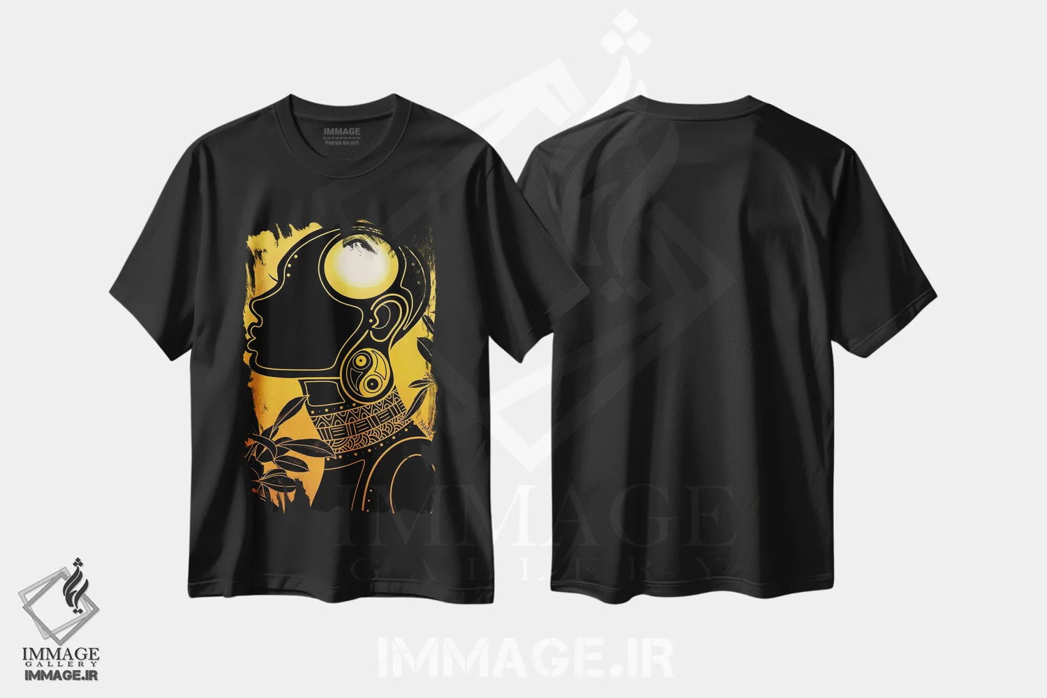 تیشرت مشکی طرح دار انرژی، هنر آمریکایی آفریقایی تبار اثر نیدیا دراز | فروشگاه ایماژ