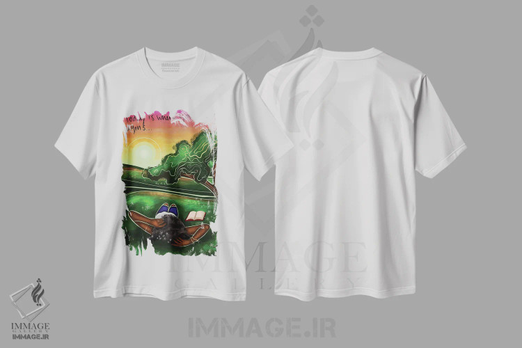 تیشرت سفید طرح دار نوشته نشده، هنر آمریکایی آفریقایی تبار اثر نیدیا دراز | immage.ir