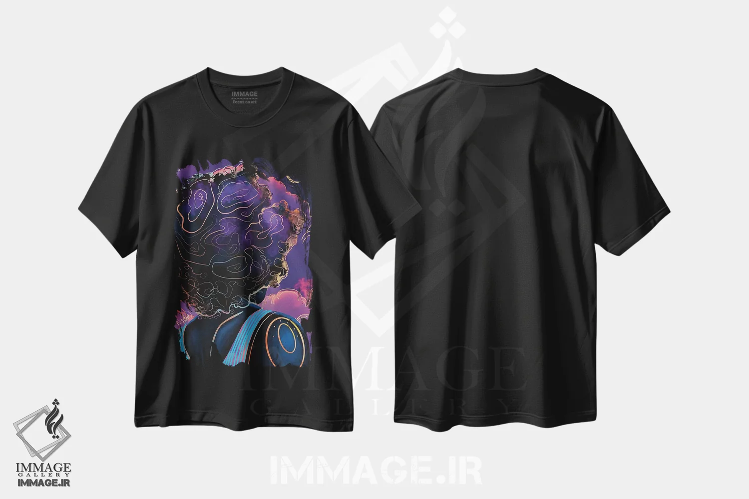 تیشرت مشکی طرح دار "مرا به ماه ببر"، هنر آمریکایی آفریقایی تبار اثر نیدیا دراز | immage.ir