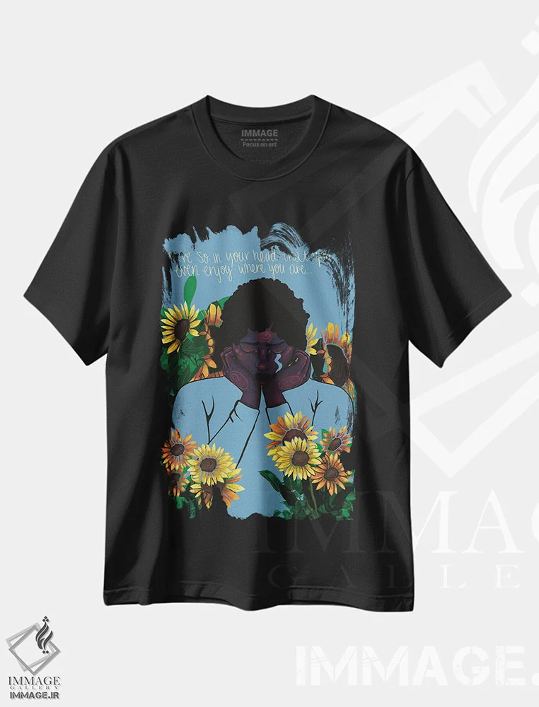 تیشرت مشکی طرح دار "در ذهنت"، هنر دیجیتال اثر نیدیا دراز | immage.ir