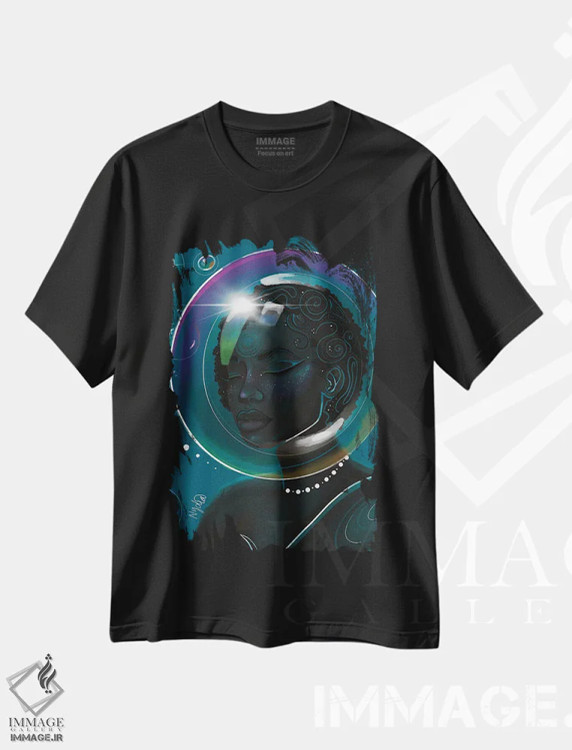 تیشرت مشکی طرح دار "حباب ها"، هنر دیجیتال اثر نیدیا دراز | فروشگاه ایماژ