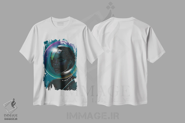 تیشرت سفید طرح دار "حباب ها"، هنر دیجیتال اثر نیدیا دراز | immage.ir