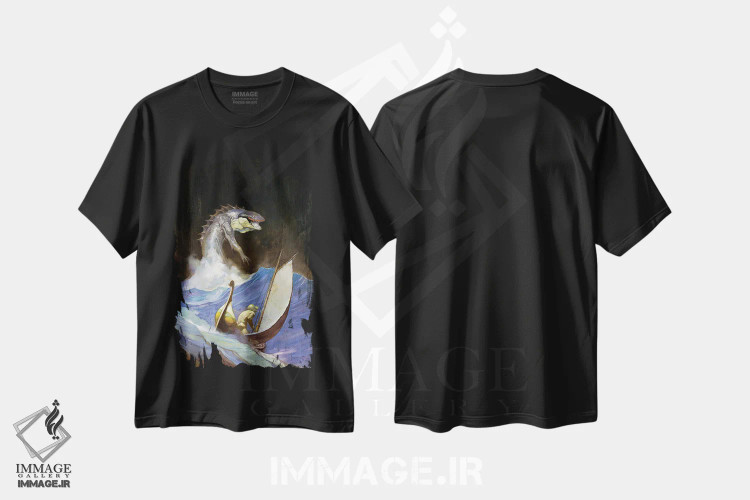 تیشرت مشکی طرح دار "کارسونِ ونوس"، هنر فاخر معاصر اثر فرانک فرزتا | فروشگاه ایماژ
