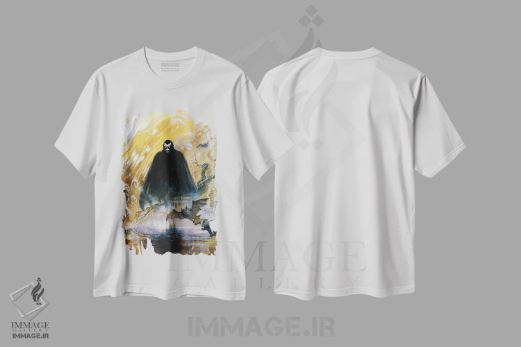 تیشرت سفید طرح دار "کنت دراکولا"، هنر فاخر معاصر اثر فرانک فرزتا | immage.ir