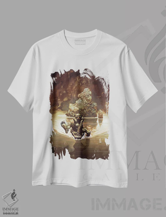 تیشرت سفید طرح دار "گالوم ۲"، هنر فاخر معاصر اثر فرانک فرزتا | immage.ir