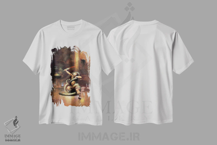 تیشرت سفید طرح دار "مرگ سبز" اثر فرانک فرزتا | فروشگاه ایماژ