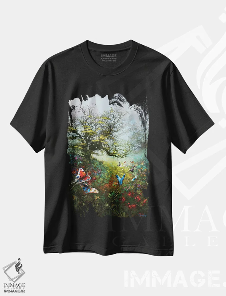 تیشرت مشکی طرح دار "به روشنایی روز"، هنر دیجیتال اثر فردیناند لادرا | فروشگاه ایماژ