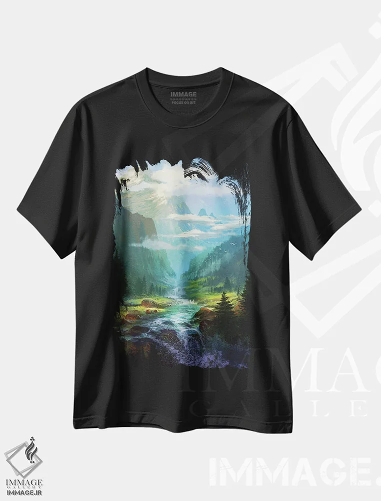 تیشرت مشکی طرح دار "آرام"، هنر دیجیتال اثر فردیناند لادرا | immage.ir