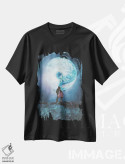 تیشرت مشکی طرح دار "دو میلیون سال از دیروز"، هنر فاخر معاصر اثر فرانک موس | فروشگاه ایماژ