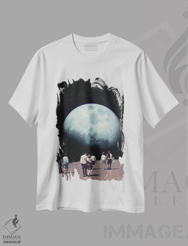 تیشرت سفید طرح دار "راه بازگشت به خانه"، هنر فاخر معاصر اثر فرانک موس | فروشگاه ایماژ