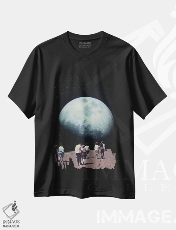 تیشرت مشکی طرح دار "راه بازگشت به خانه"، هنر فاخر معاصر اثر فرانک موس | immage.ir