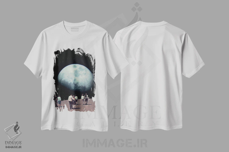 تیشرت سفید طرح دار "راه بازگشت به خانه"، هنر فاخر معاصر اثر فرانک موس | فروشگاه ایماژ