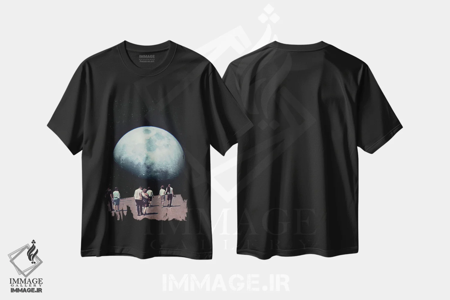 تیشرت مشکی طرح دار "راه بازگشت به خانه"، هنر فاخر معاصر اثر فرانک موس | immage.ir