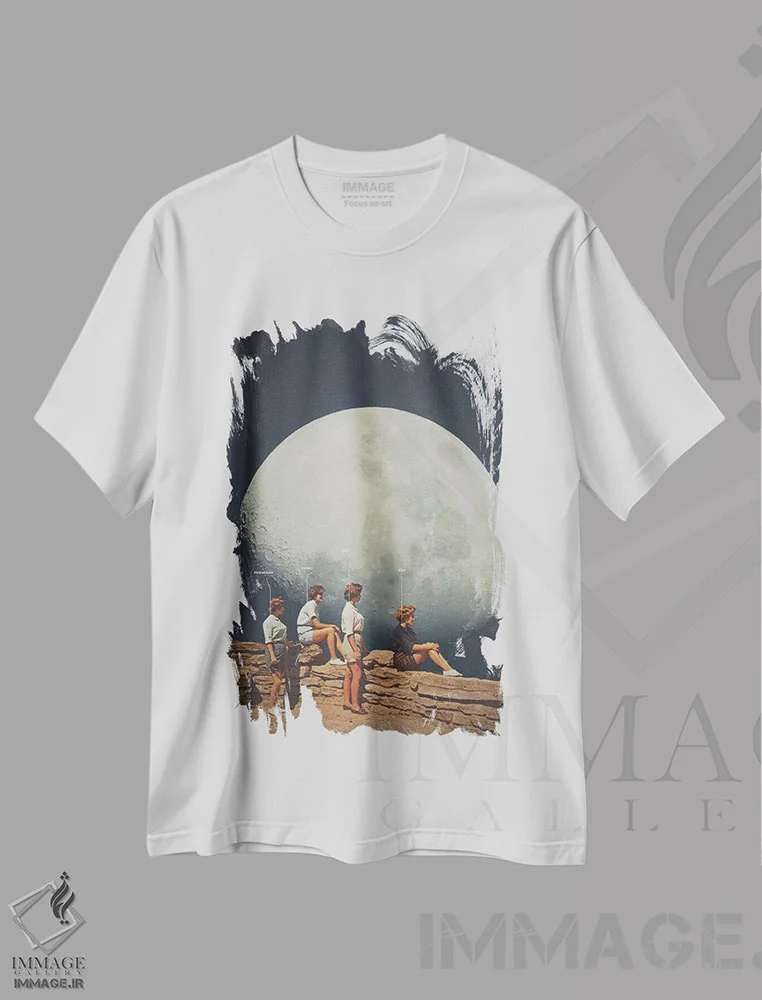 تیشرت سفید طرح دار "دوستان نه دوستان"، هنر فاخر معاصر اثر فرانک موس | immage.ir