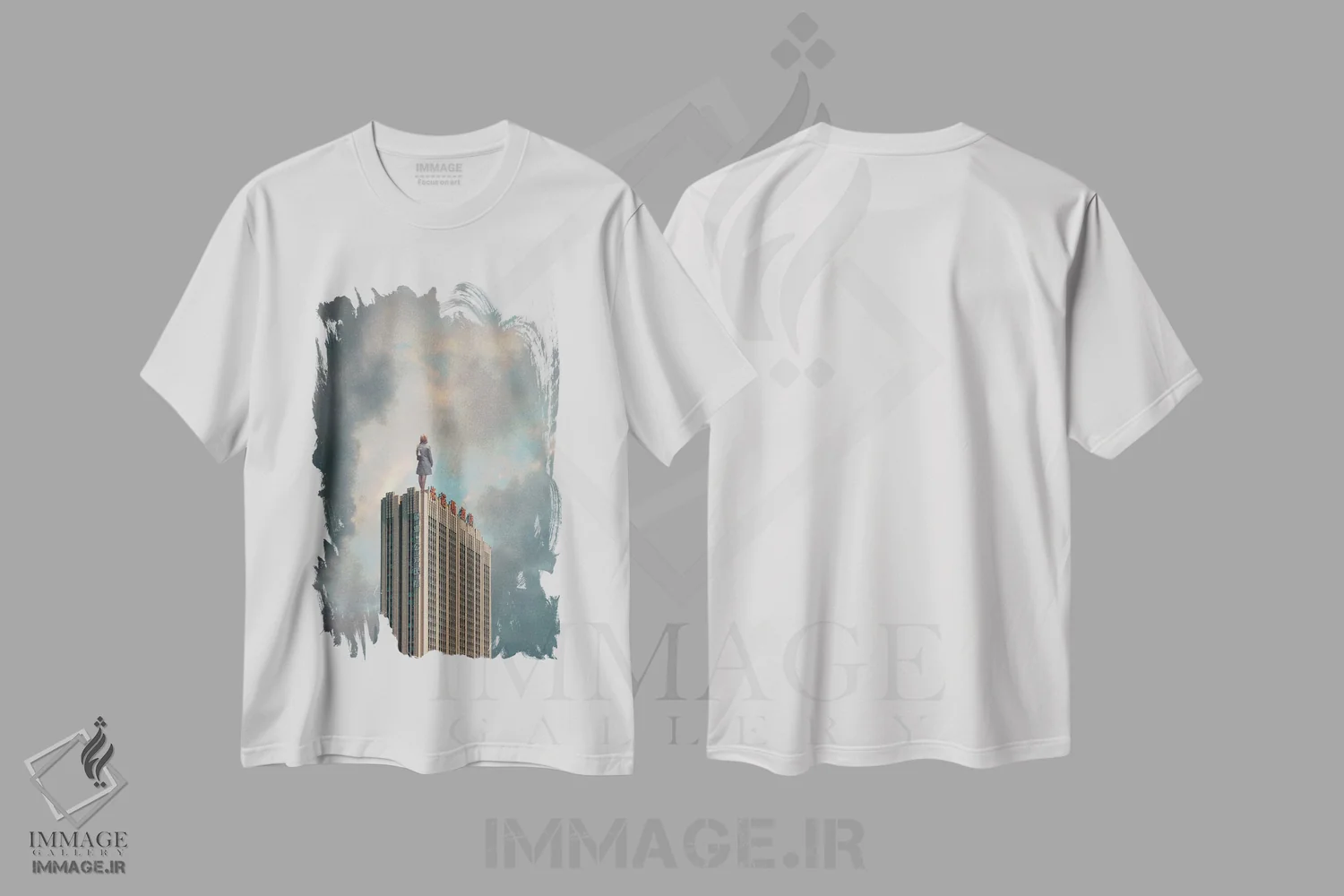 تیشرت سفید طرح دار "ما دوباره نفس خواهیم کشید"، هنر فاخر معاصر اثر فرانک موس | فروشگاه ایماژ