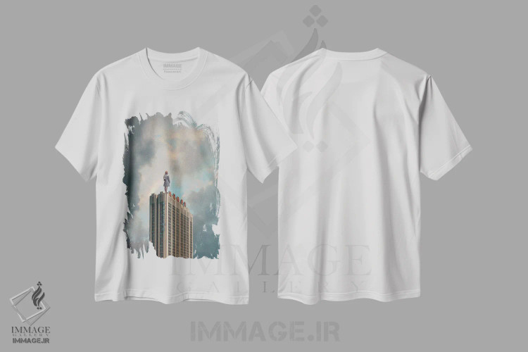 تیشرت سفید طرح دار "ما دوباره نفس خواهیم کشید"، هنر فاخر معاصر اثر فرانک موس | فروشگاه ایماژ