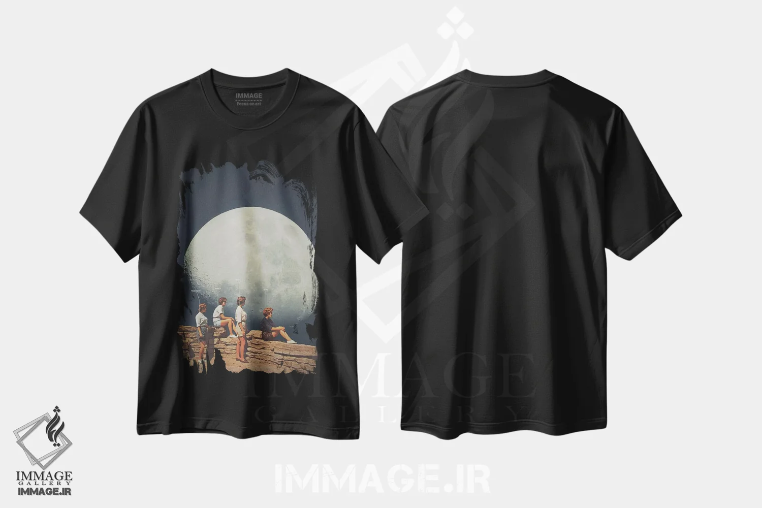 تیشرت مشکی طرح دار "دوستان نه دوستان"، هنر فاخر معاصر اثر فرانک موس | فروشگاه ایماژ