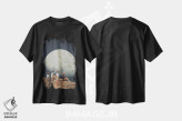 تیشرت مشکی طرح دار "دوستان نه دوستان"، هنر فاخر معاصر اثر فرانک موس | فروشگاه ایماژ