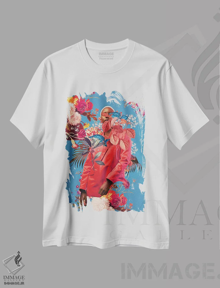 تیشرت سفید طرح دار "همه بهارهایی که به یاد داشت"، هنر آمریکایی آفریقایی تبار اثر فرانک موس | immage.ir