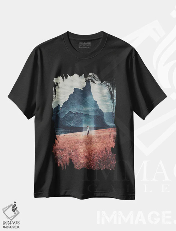 تیشرت مشکی طرح دار "آندرومدا"، هنر فاخر معاصر اثر فرانک موس | immage.ir