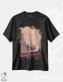 تیشرت مشکی طرح دار "کشف ناگهانی"، هنر فاخر معاصر اثر فرانک موس | فروشگاه ایماژ