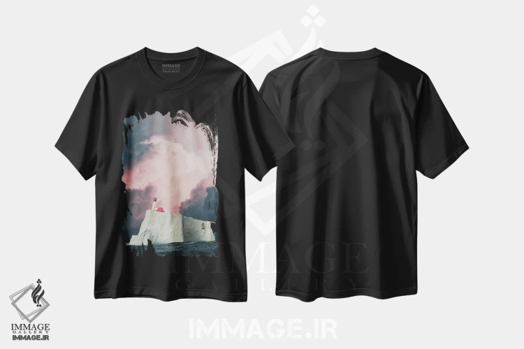 تیشرت مشکی طرح دار "خدا من دلم برایت تنگ شده"، هنر فاخر معاصر اثر فرانک موس | فروشگاه ایماژ