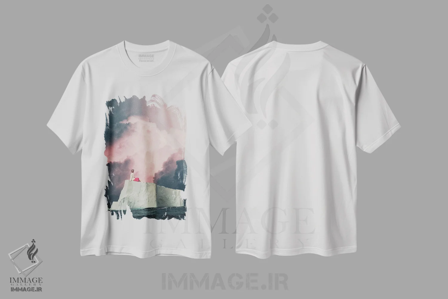 تیشرت سفید طرح دار "خدا من دلم برایت تنگ شده"، هنر فاخر معاصر اثر فرانک موس | immage.ir