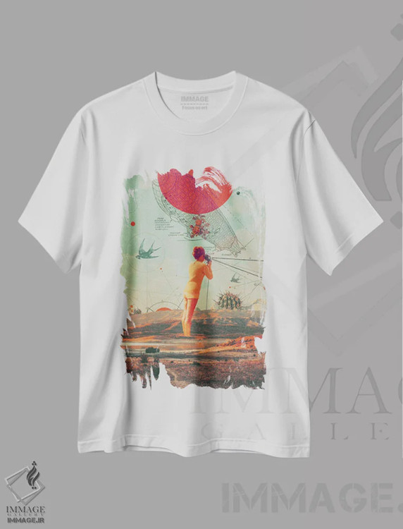 تیشرت سفید طرح دار "دوروَر"، هنر فاخر معاصر اثر فرانک موس | فروشگاه ایماژ