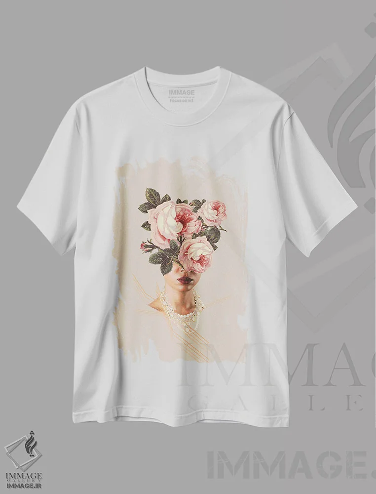 تیشرت سفید طرح دار "مروارید شگفت انگیز"، هنر فاخر معاصر اثر فرانک موس | فروشگاه ایماژ